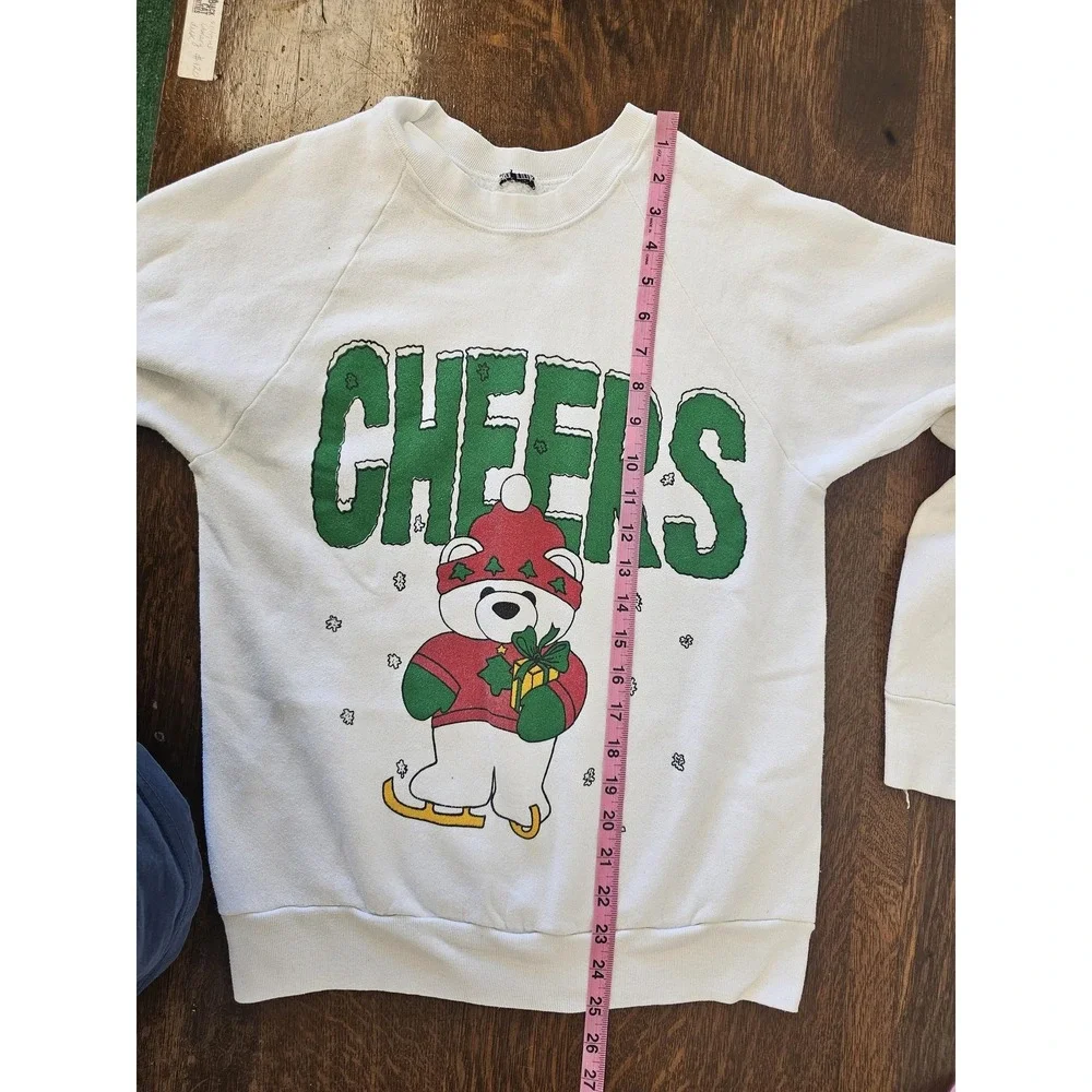 Cheers Polar Bear Sweatshirt Mens Medium White‎ Christmas Holiday Crewneck